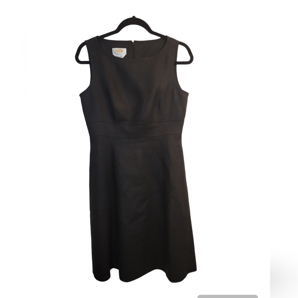 Talbots Irish Linen Women's Petite Black A-Line Sheath Dress Size 4P
